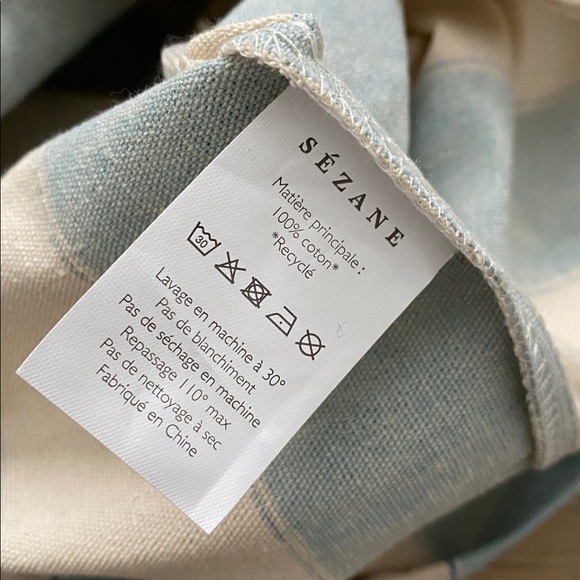 SÉZANE ON THE ROAD Bonjour San Francisco Green Striped Cotton Bags. - Picture 11 of 12